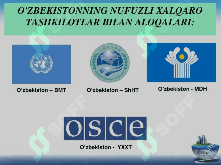 O’zbekiston va  jahon hamjamiyati 8