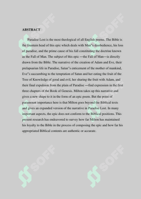 The peculiarity of the literary treatment of the plot of the fall in  Paradise Lost' Milton's poen 3