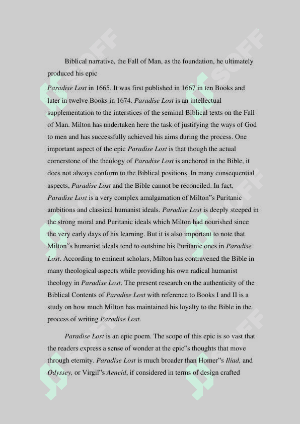 The peculiarity of the literary treatment of the plot of the fall in  Paradise Lost' Milton's poen 7