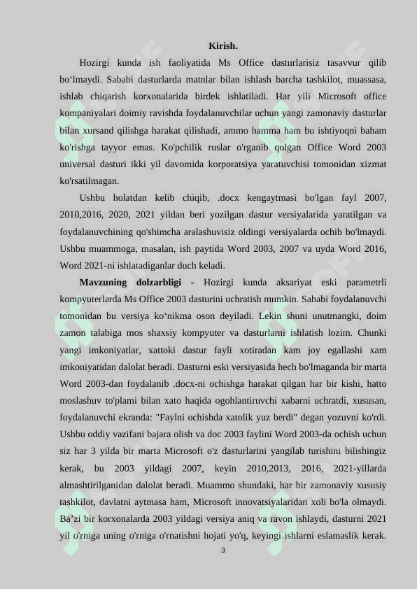 Microsoft Office dasturini o`qitish metodikasi 3