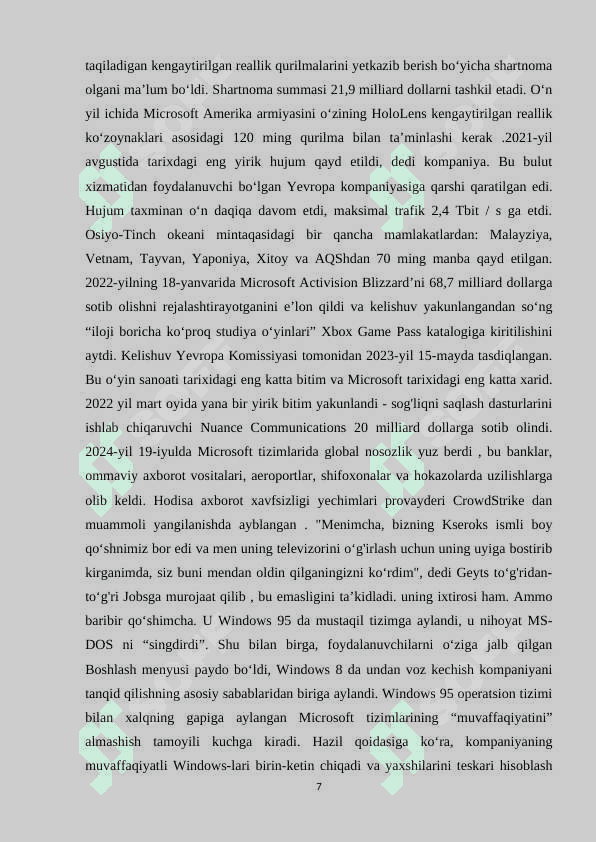 Microsoft Office dasturini o`qitish metodikasi 7