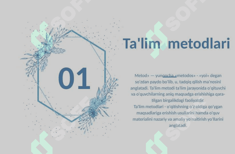 TA'LIM METODLARI VA VOSITALARI, UNING TURLARI VA TASHKIL ETISH VOSITALARI 3