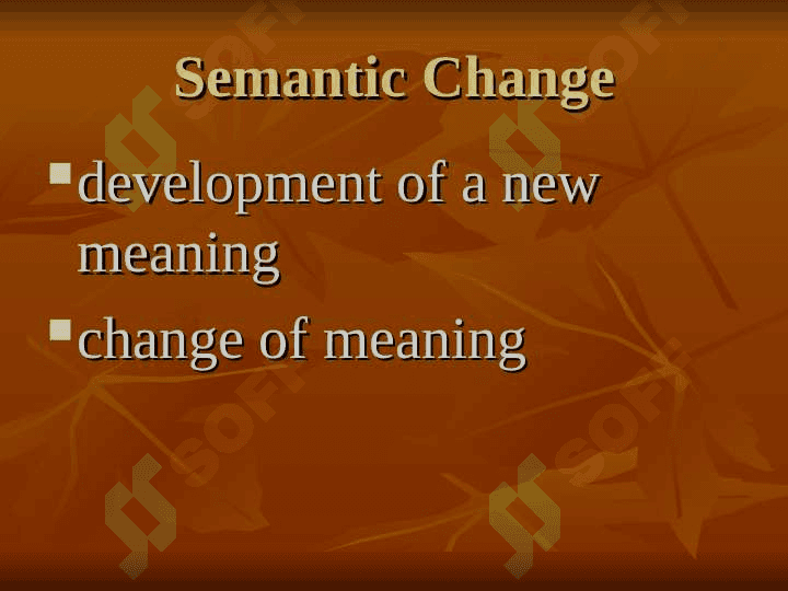 Semantic Change 4