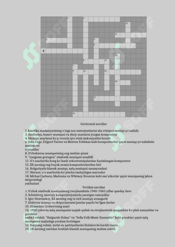 musiqa krassvord 2
