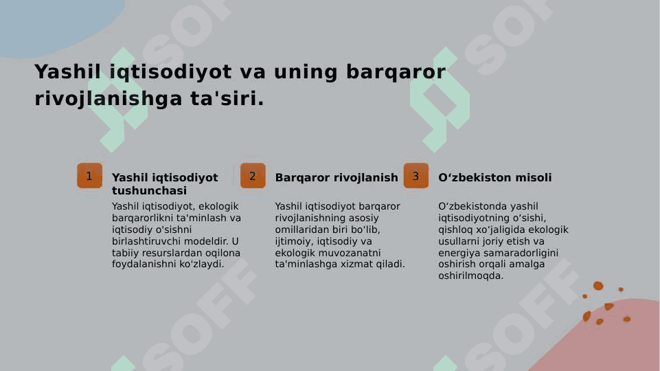 YASHIL  IQTISODIYOTNI RIVOJLANTIRISHNING YASHIL IQTISODIY  VA NO YASHIL IQTISODIY  MEXANIZMLARINI ISHLAB CHIQARISH 3