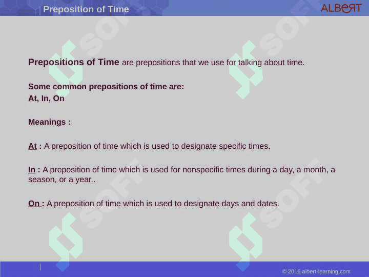 Preposition of Time 3