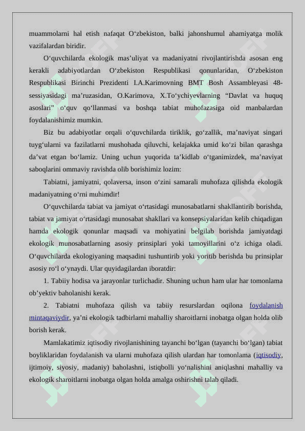 Tarix o‘qitishda ekologik ta’lim-tarbiyaning asosiy yo‘nalishlari 24 4
