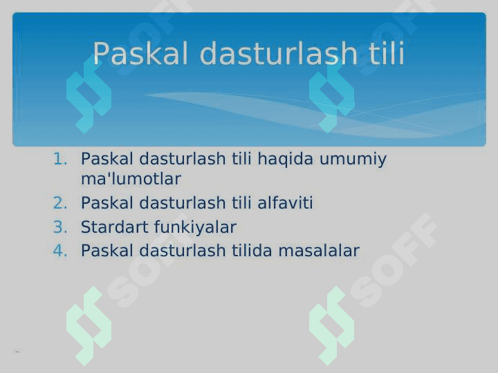 Paskal dasturlash tili 2