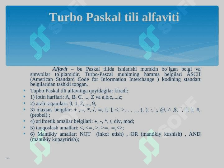 Paskal dasturlash tili 4