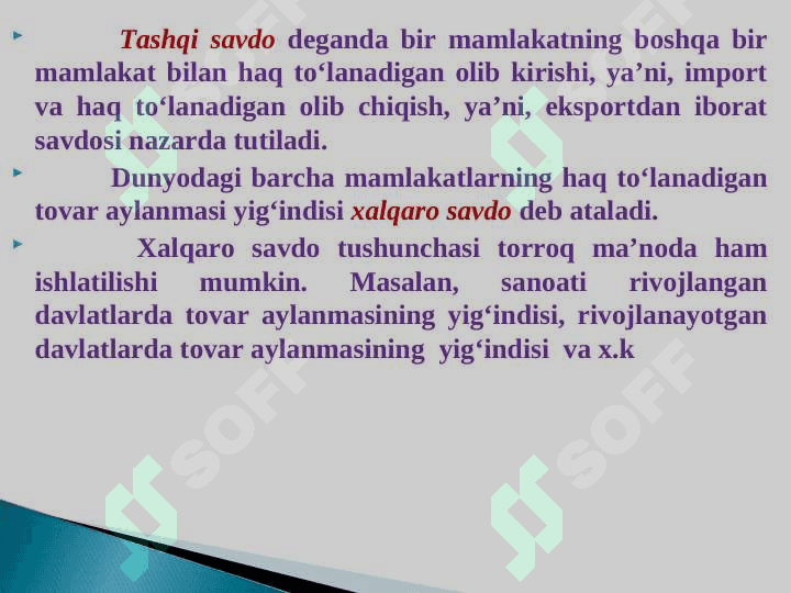 Xalqaro savdoning rivojlanish nazariyalari va modellari 5