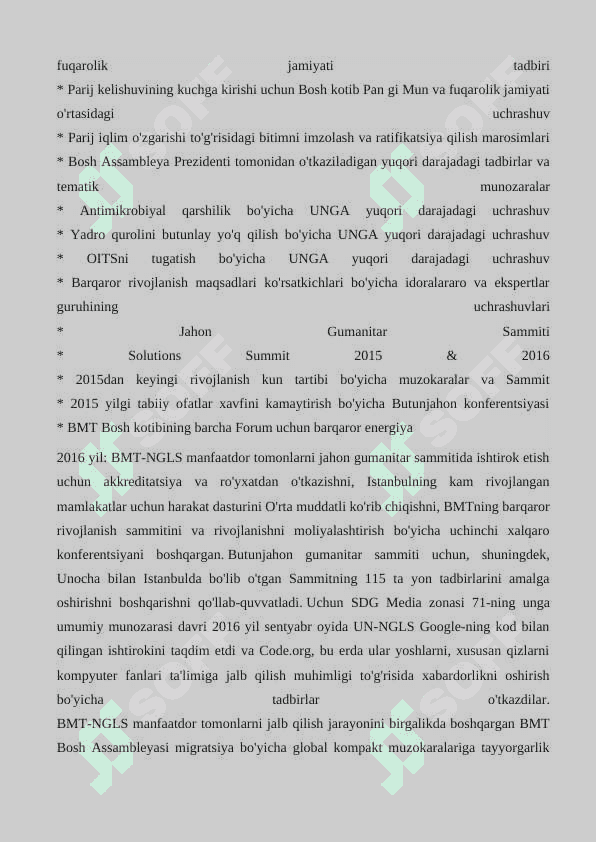 BMT ning xalqaro nodavlat tashkilotlari 4