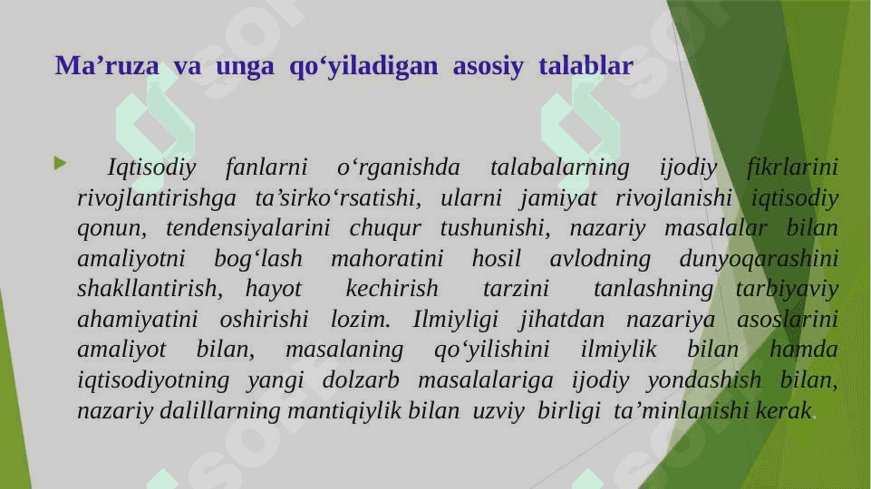O‘quv darslarining turlari va ularning mutaxassislar tayyorlashdagi roli 8