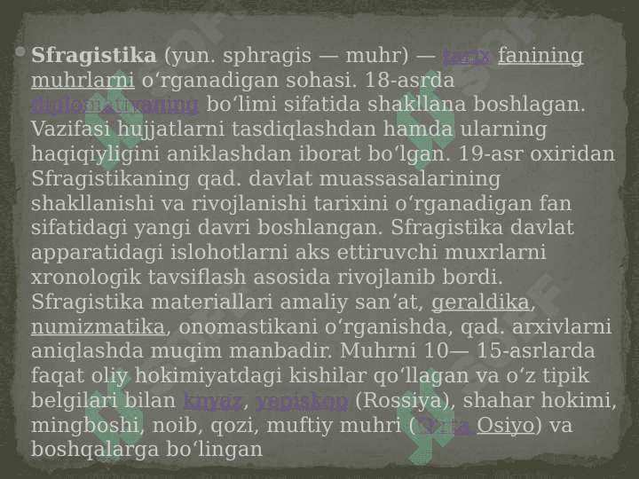 Yevropada foydalanilgan muhrlar fotojamlanmasini tuzish va izoh yozish 2