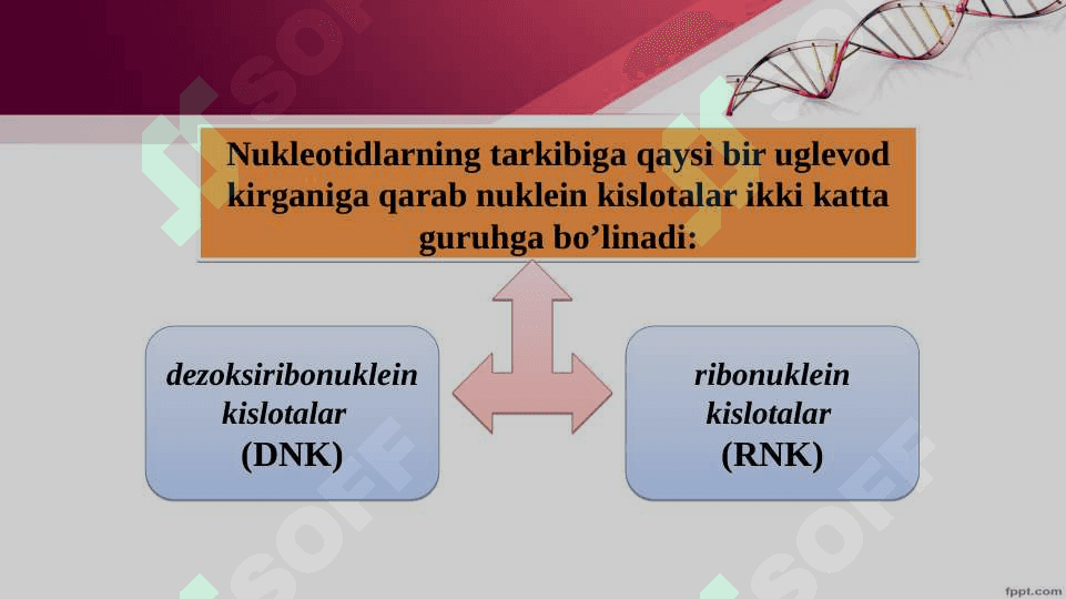 Tiriklikning molekulyar asoslari. Nuklein kislotalar va irsiy belgilarni nasldan-naslga o‘tishdagi roli. DNK ning oqsil biosintezidagi roli. O‘zgaruvchanlik va uning shakllari. 4