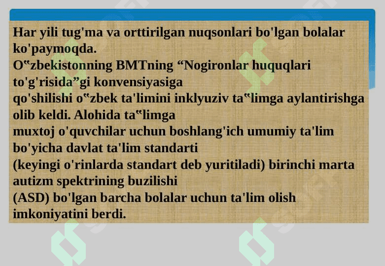 Autizm spektori buzilgan bolalarning xulq-atvor xususiyatlari 2