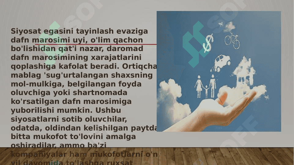 Hayot sug'urtasi bo'yicha asosiy sug'urta polislari. 4