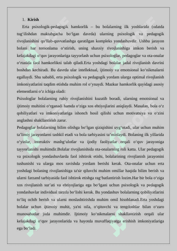 Erta psixologik-pedagogik hamkorlik qilishda yuzaga keladigan qiyinchiliklar tahlili 2