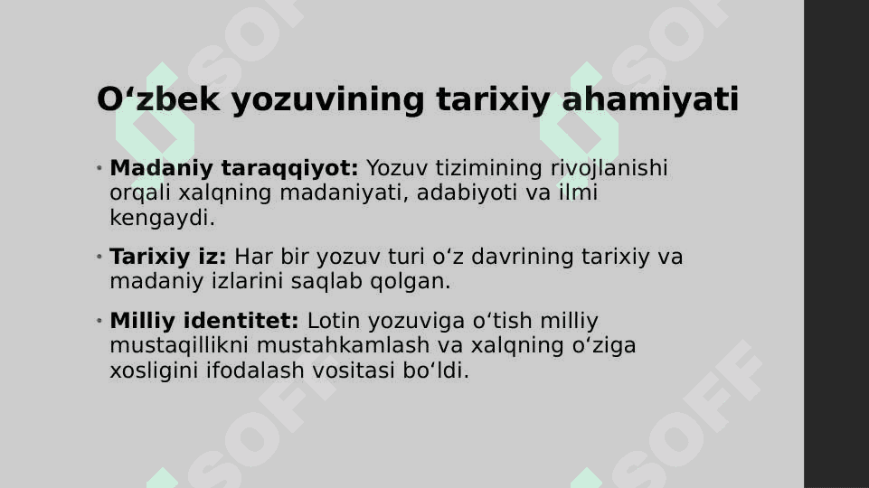 GRAFIKA. ALIFBO (ALFAVIT). OʻZBEK YOZUVLARI TARIXI HAQIDA mavzusida slayd 8