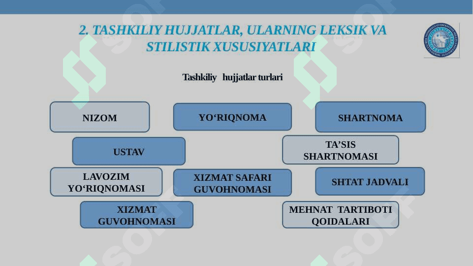 Hujjat turlari va xususiyatlari 7