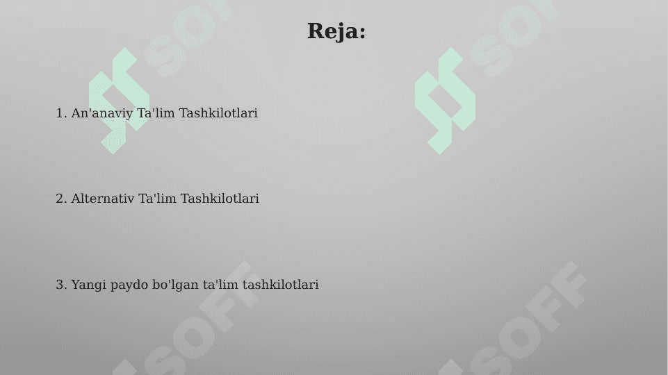 Ta'limni tashkil etish turlari va shakllari 2