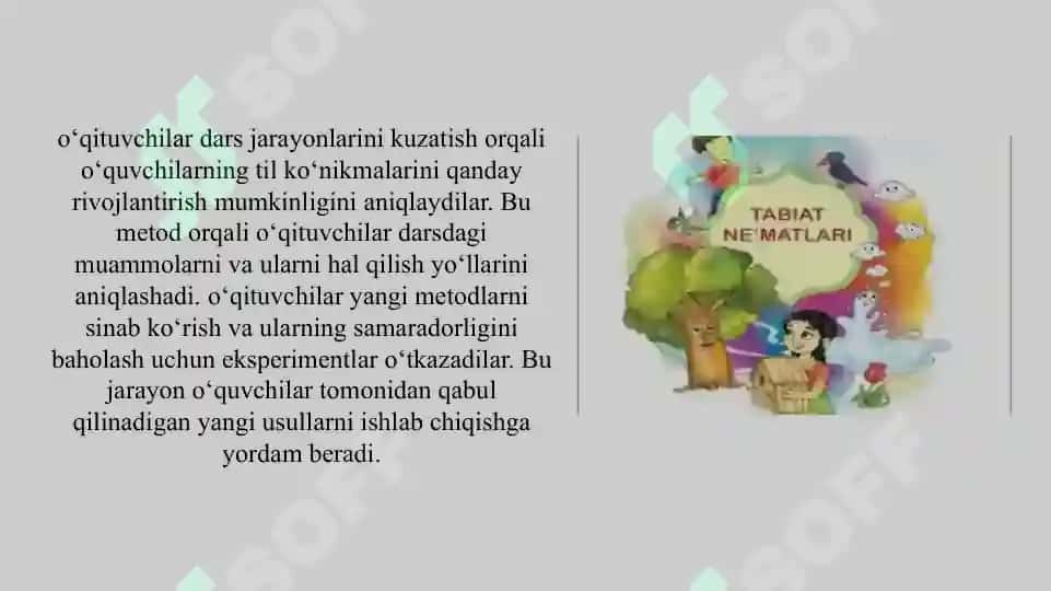 Ona tili o‘qitish metodikasining ilmiy-tadqiqot metodlari. Ona tilining boshqa fanlarni o‘rganishadagi o‘rni. o‘qitishda tasavvur, tasvir va ta’rif uyg‘unligi 3