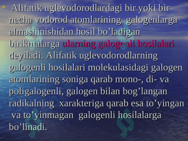 ALKANLARNING   MONOGALOGENLI HOSILALARI   MONOGALOGENALKANLAR 3