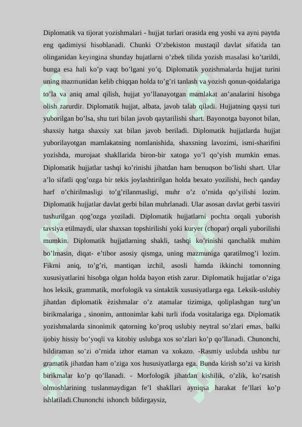 Nota, verbal nota, qaydnoma va memarandumlarning qo’llanilishi 3