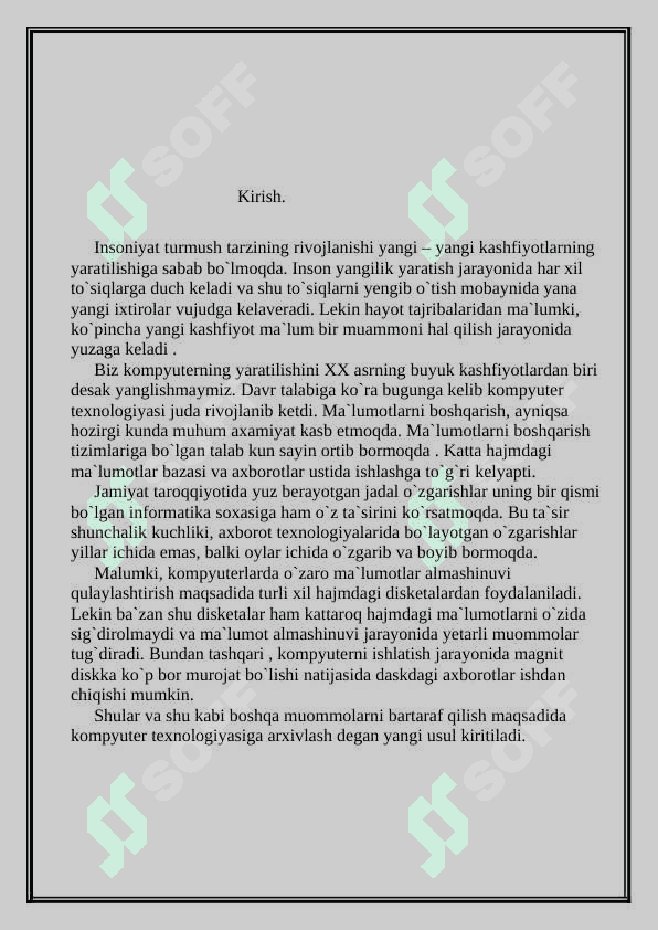 Arxivlash va arxivlash dasturi 2