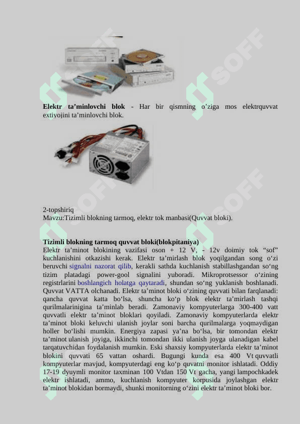 Kompyuterlarga ulangan texnik qurilmalar xolatini tekshirish va boshqarish.Direst 4
