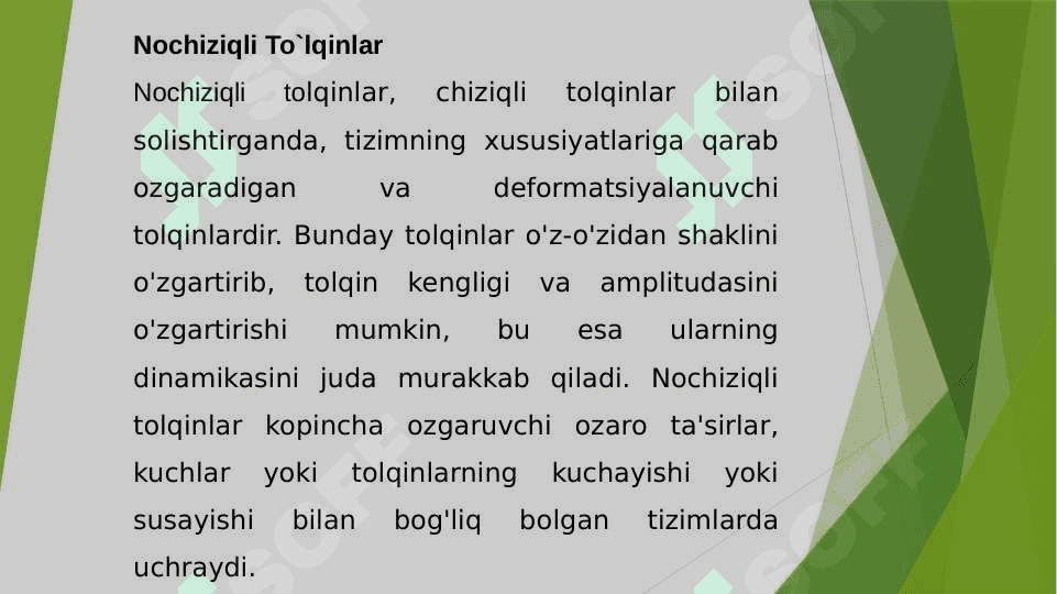 Nochiziqli to`lqinlar. Solitonlar 5