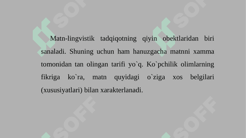 Matn haqida ma'lumot. Matnni shakllantiruvchi vositalar 3