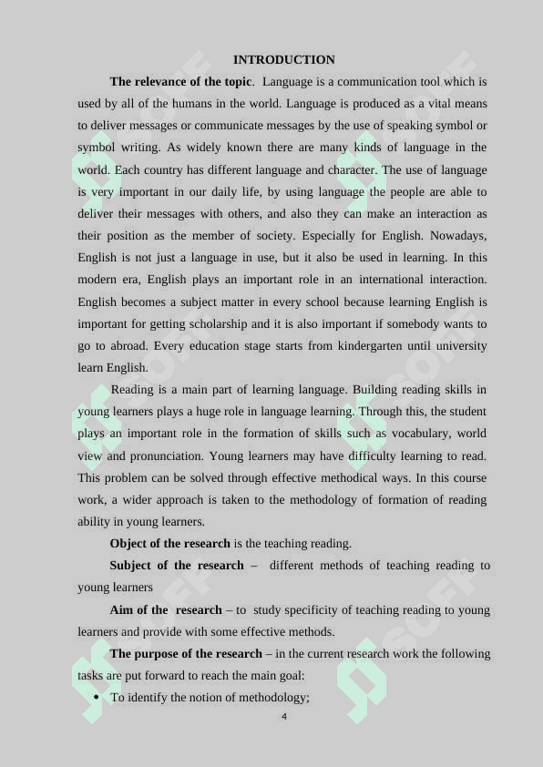 The methodology of teaching reading  to young learners 4