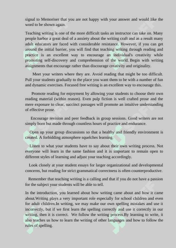 The Methodology of teaching writing adults 5