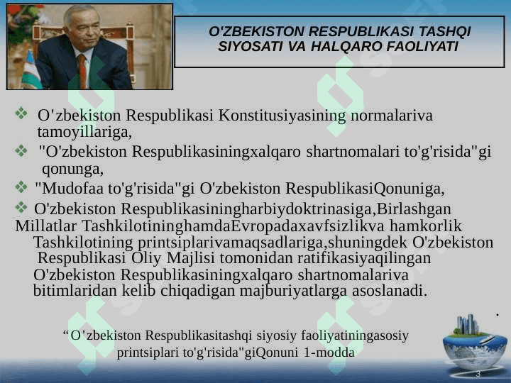 O’zbekiston va jahon hamjamiyati(to'liq) 3