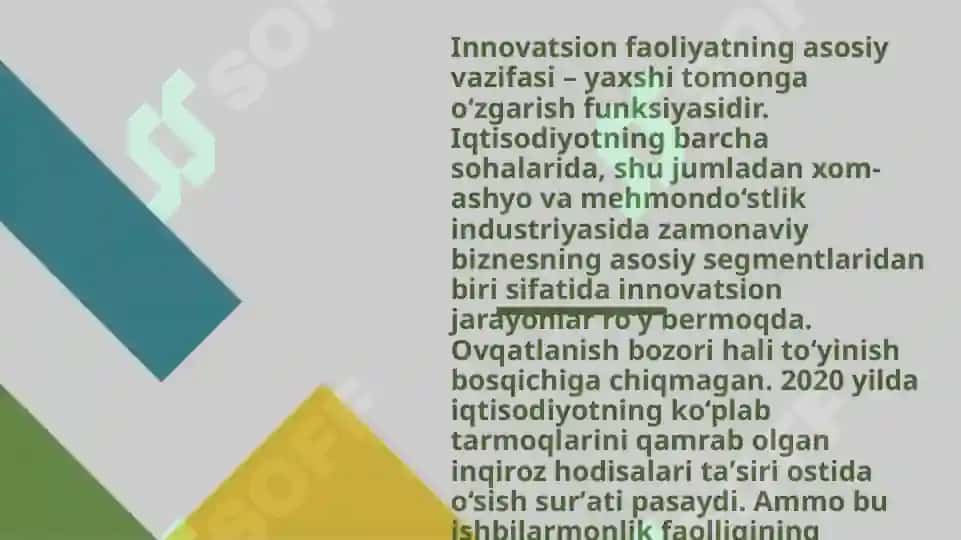 Ovqatlanish korxonalari iqtisodiyoti mohiyati 5