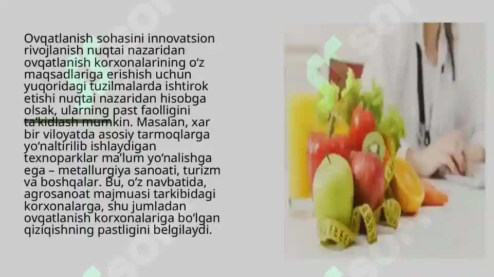 Ovqatlanish korxonalari iqtisodiyoti mohiyati 8