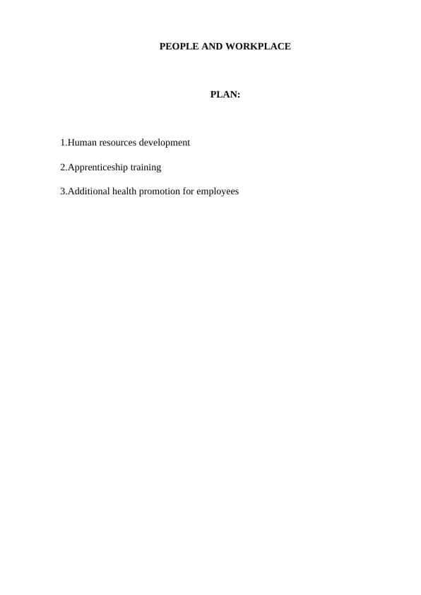 PEOPLE AND WORKPLACE 1