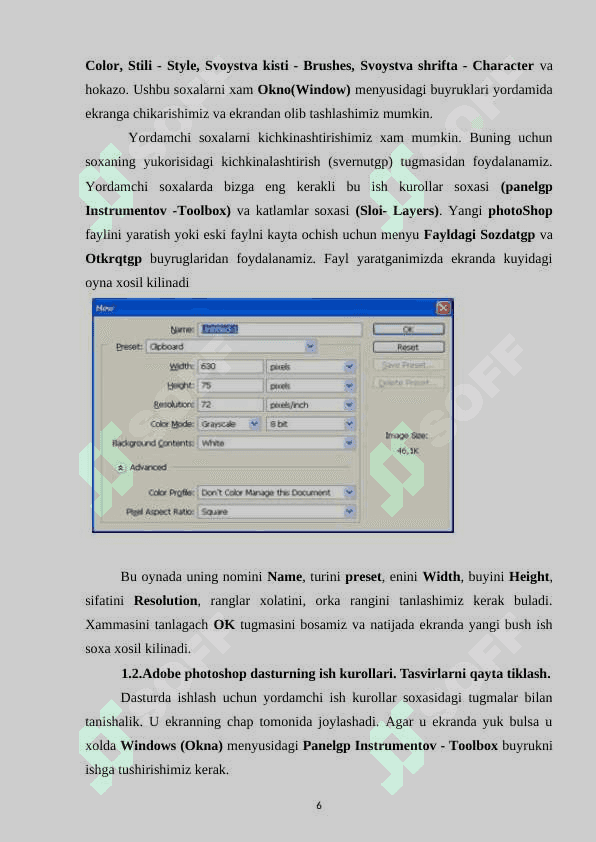 Photoshop dasturida tasvirlarni qayta tiklash va rang berish 6