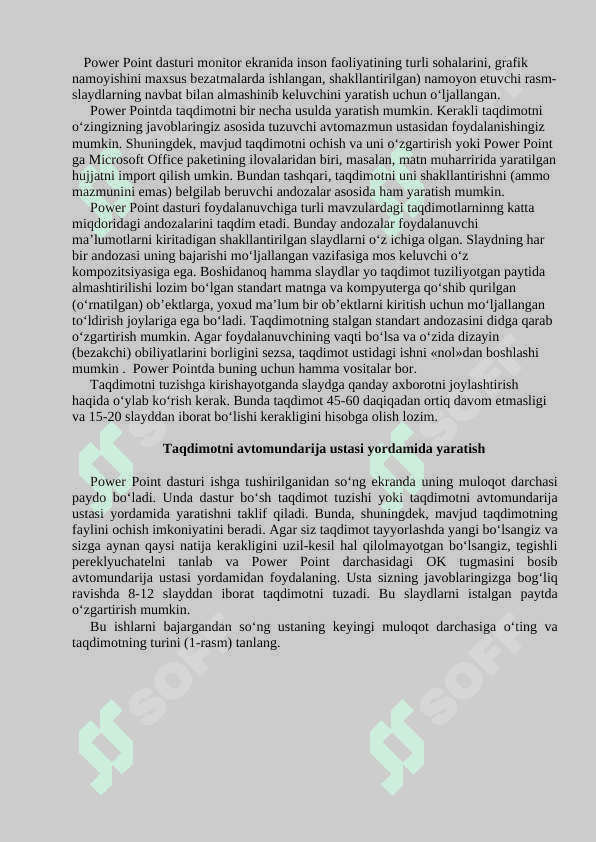 POWERPOINT DASTURI YORDAMIDA DARSLARGA KO‘RGAZMALI QUROLLAR TAYYORLASHNI O‘RGATISH. 2
