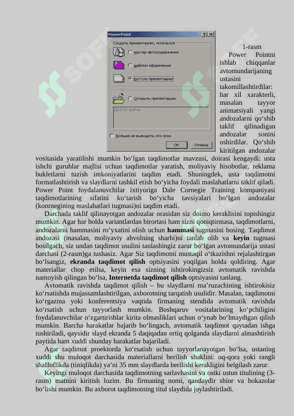 POWERPOINT DASTURI YORDAMIDA DARSLARGA KO‘RGAZMALI QUROLLAR TAYYORLASHNI O‘RGATISH. 3