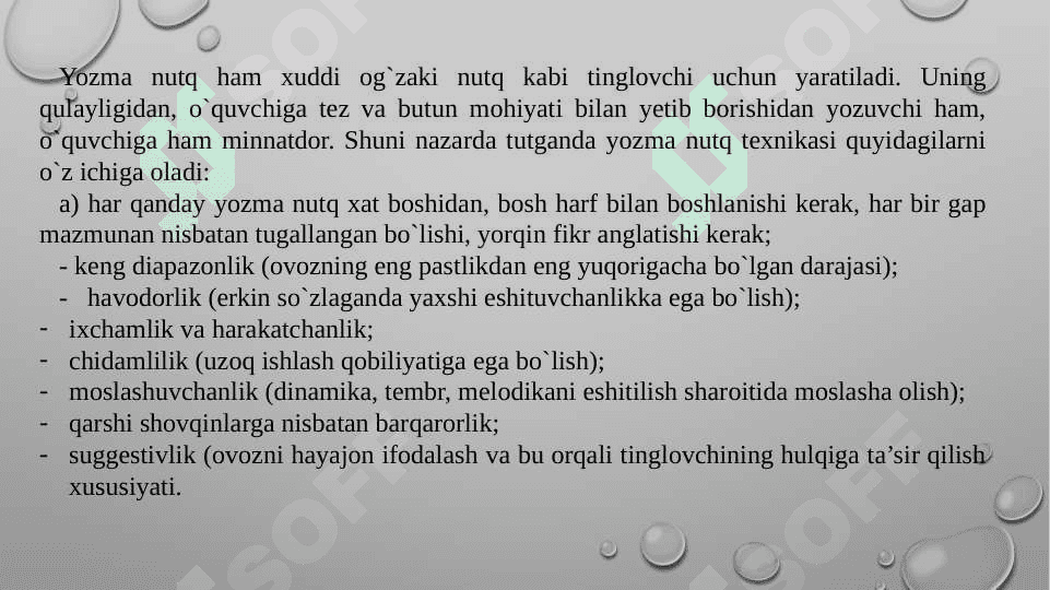 Nutq odobi – ahloqni belgilovchi mezon.Nutq texnikasi va ovozdan foydalanish.O`qituvchi odobi – nutq odobi. 4