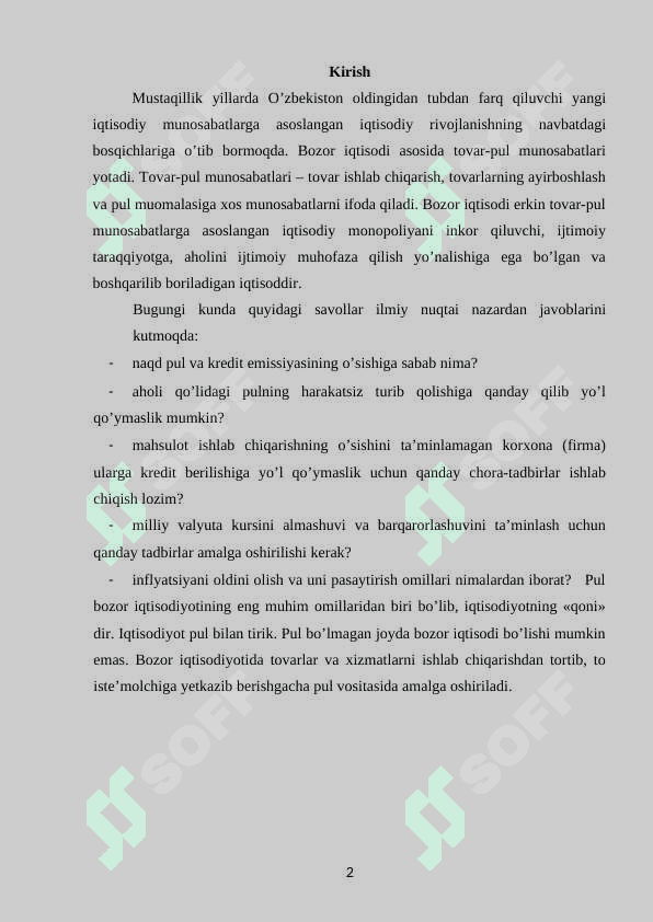 Pul bozori instrumentlari va ularning tarixiy rivojlanish bosqichlari 2