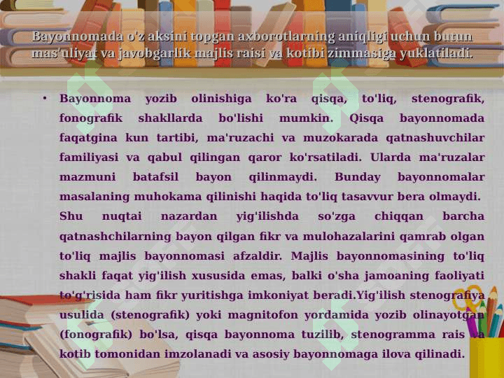 Xizmat yozishmalari bilan ishlash texnologiyasini ishlab chiqish 6