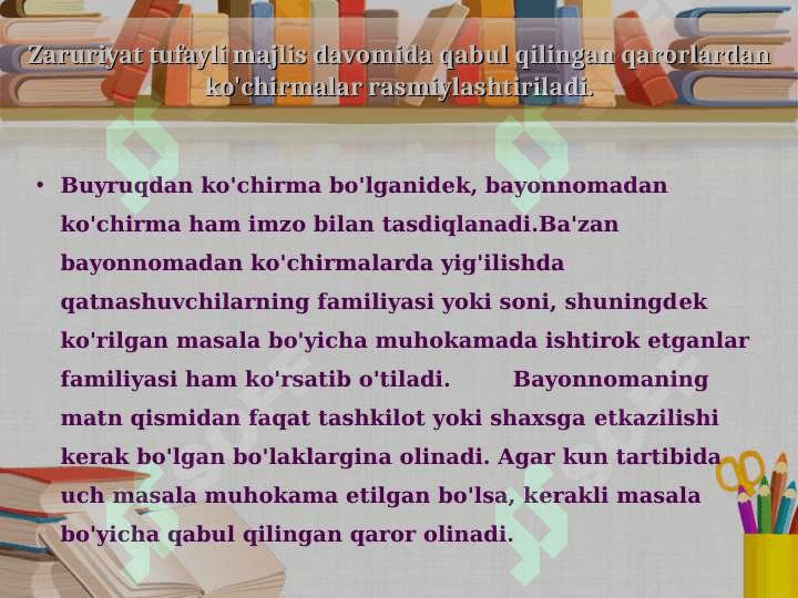 Xizmat yozishmalari bilan ishlash texnologiyasini ishlab chiqish 8