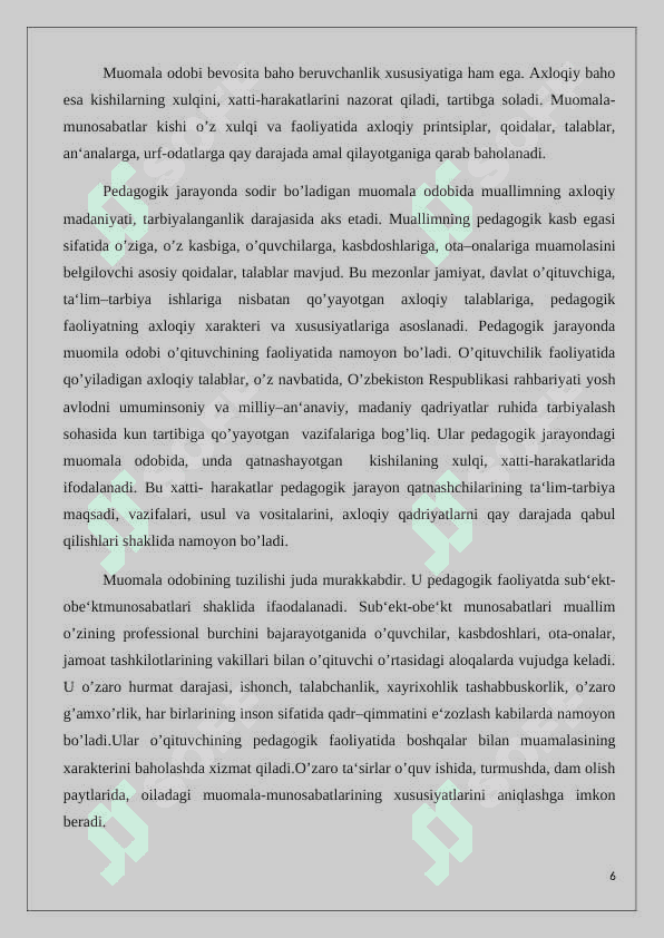 YOSH O'QITUVCHILARNING HUSHMOMILALIGI NAZOKATI DILKASHLIGI VA PEDAGOGIK TAKTI 24YOSH O'QITUVCHILARNING HUSHMOMILALIGI NAZOKATI DILKASHLIGI VA PEDAGOGIK TAKTI 24 6