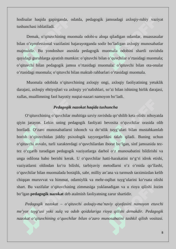 YOSH O'QITUVCHILARNING HUSHMOMILALIGI NAZOKATI DILKASHLIGI VA PEDAGOGIK TAKTI 24YOSH O'QITUVCHILARNING HUSHMOMILALIGI NAZOKATI DILKASHLIGI VA PEDAGOGIK TAKTI 24 8