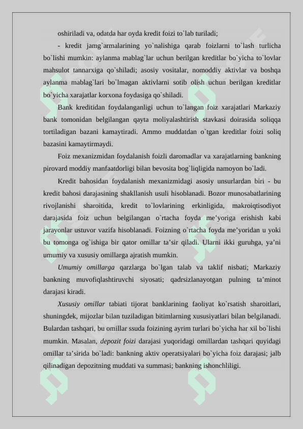 Kreditning Bahosiga Ta'sir Qiluvchi Omillar  24 6