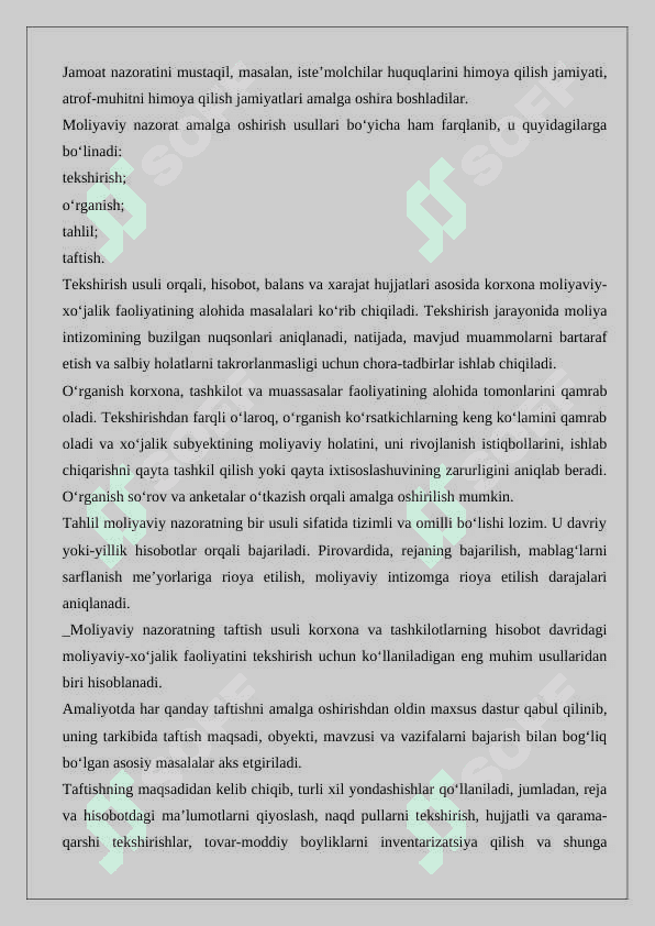 Moliyaviy nazoratni tashkil etish 8