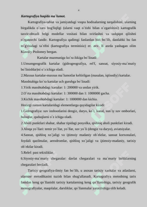 O'rta asrlarda O'rta osiyo kartografiyasi kurs ishi 4
