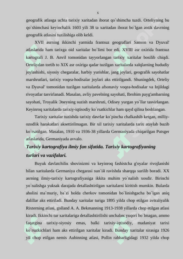 O'rta asrlarda O'rta osiyo kartografiyasi kurs ishi 6